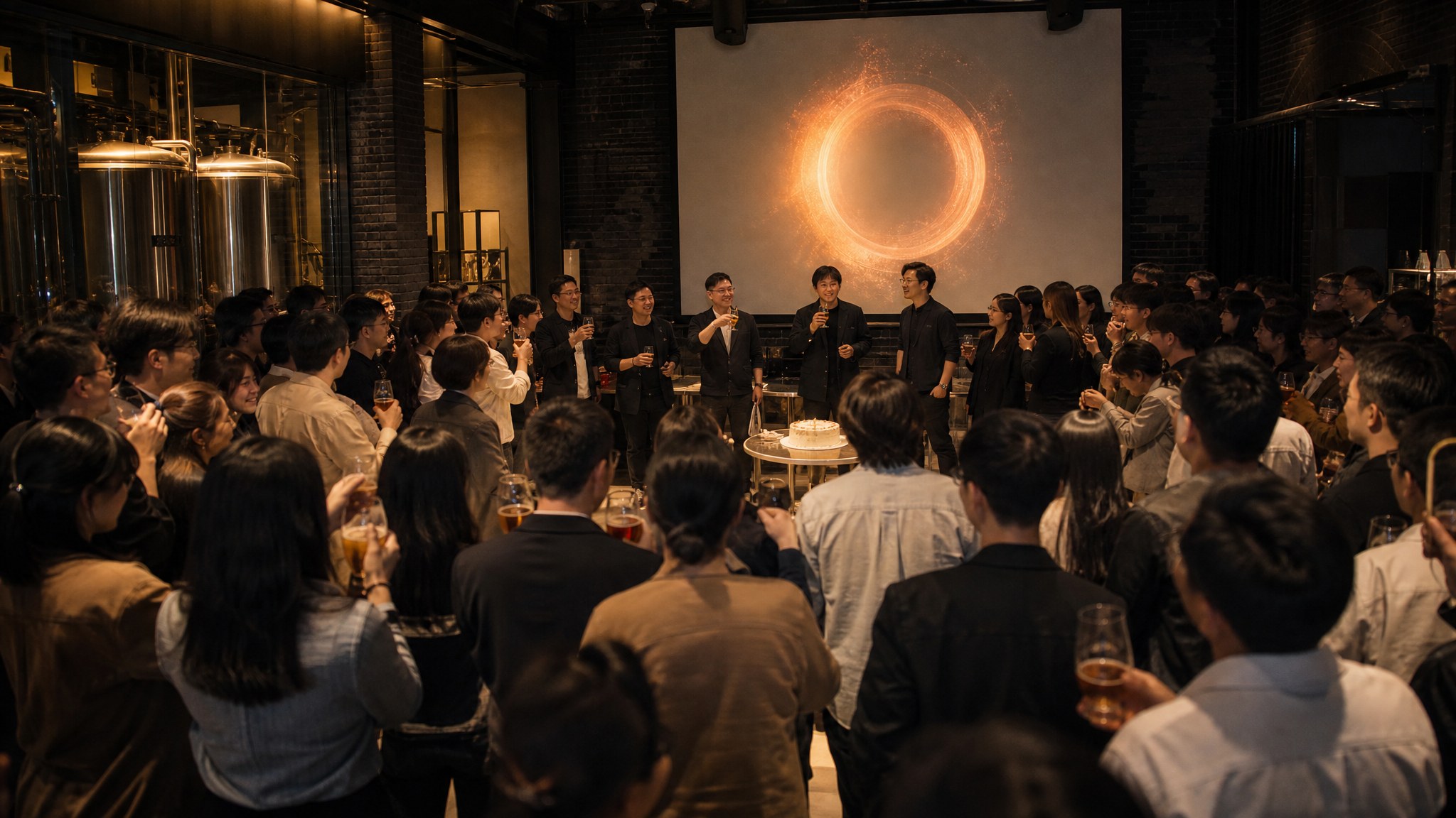 公司18周年成年祝酒概念示意